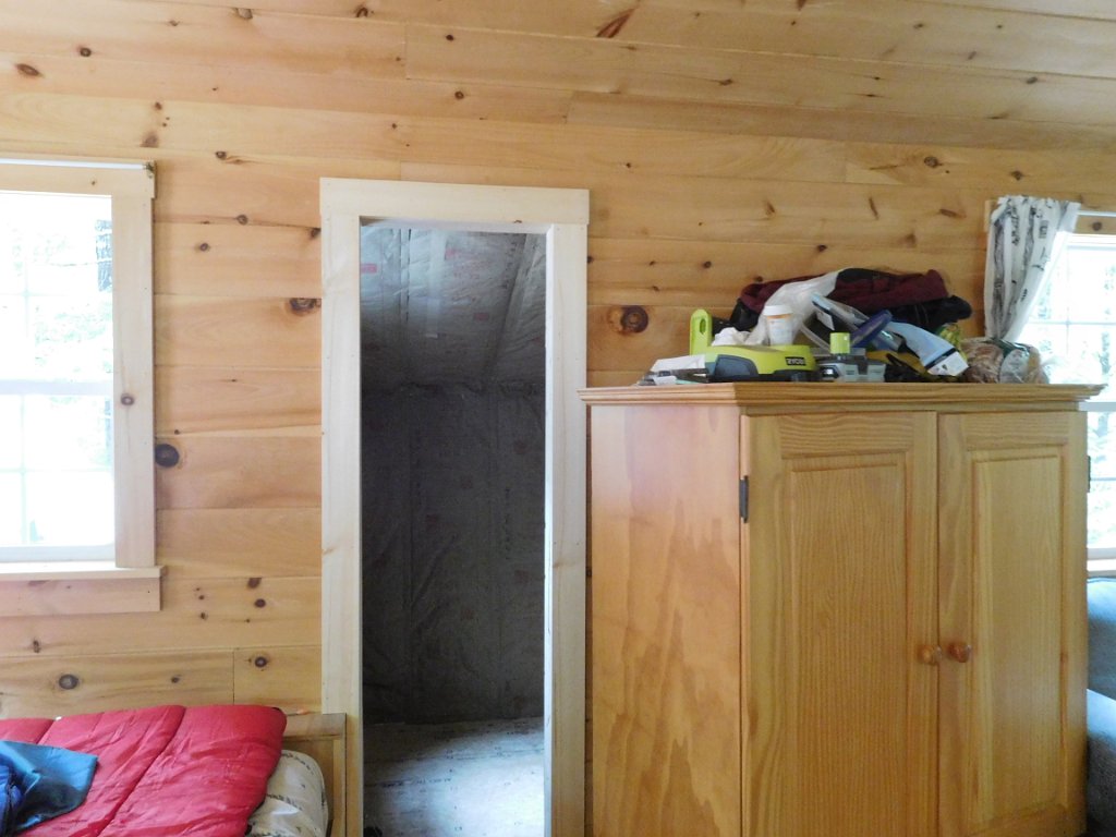 001.jpg - Insulation up, door trimmed